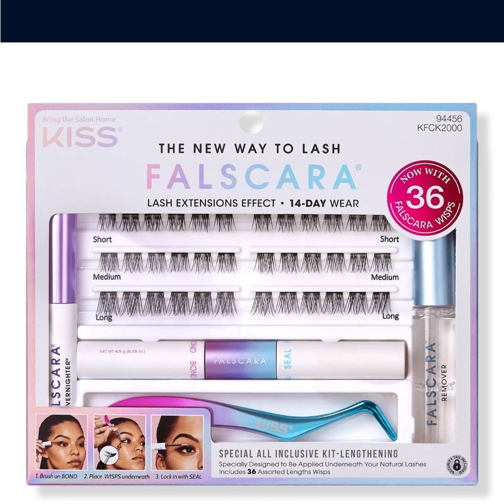Kiss Falscara Lash Extensions Kit with Black and White